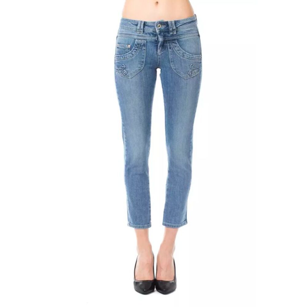 Ungaro Fever Light Blue Cotton Women Capri Women's Jeans